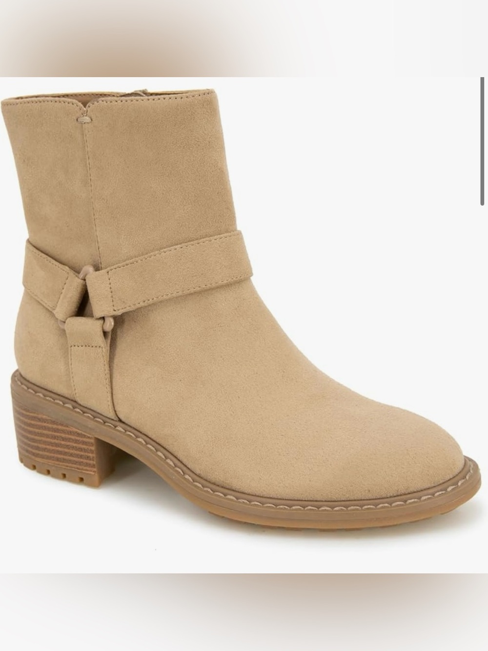 Splendid Samy Harness Faux Suede Ankle Boots in Camel Size 7.5 NWOT